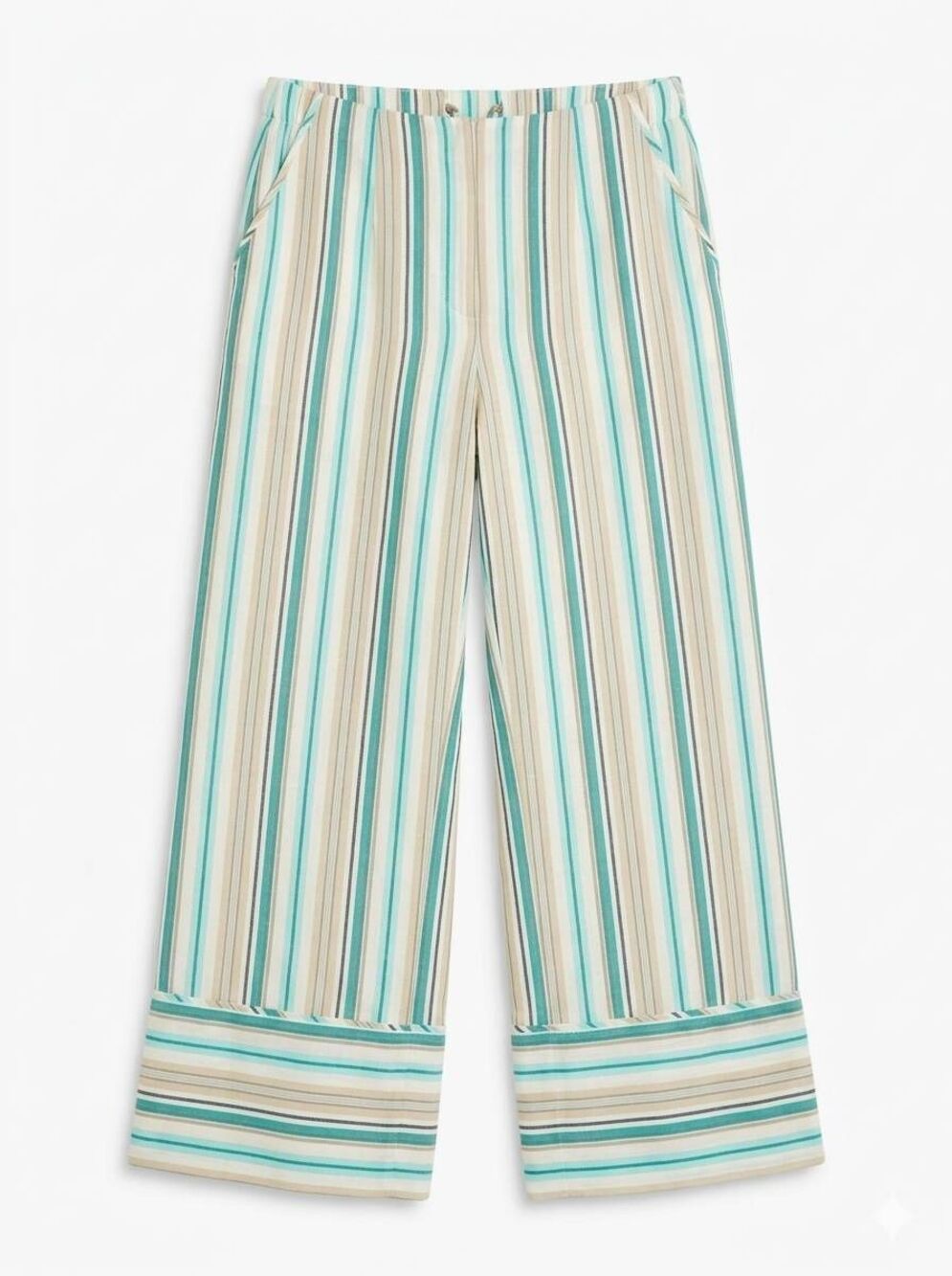 🔹️Chico's Black Label Multicolored Stripe Wide Leg Pants Size 10